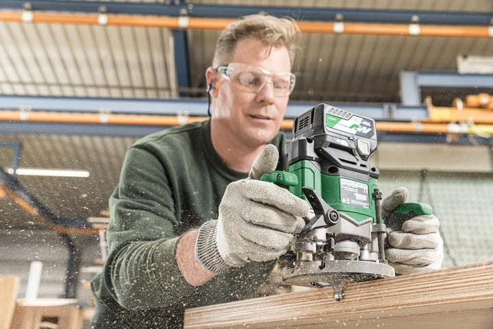 HiKOKI Akku-Oberfräse M3612DA (36V, Spannzange Ø 8/12 mm, 50 mm Hubhöhe, Brushless, Soft-touch, LED,
