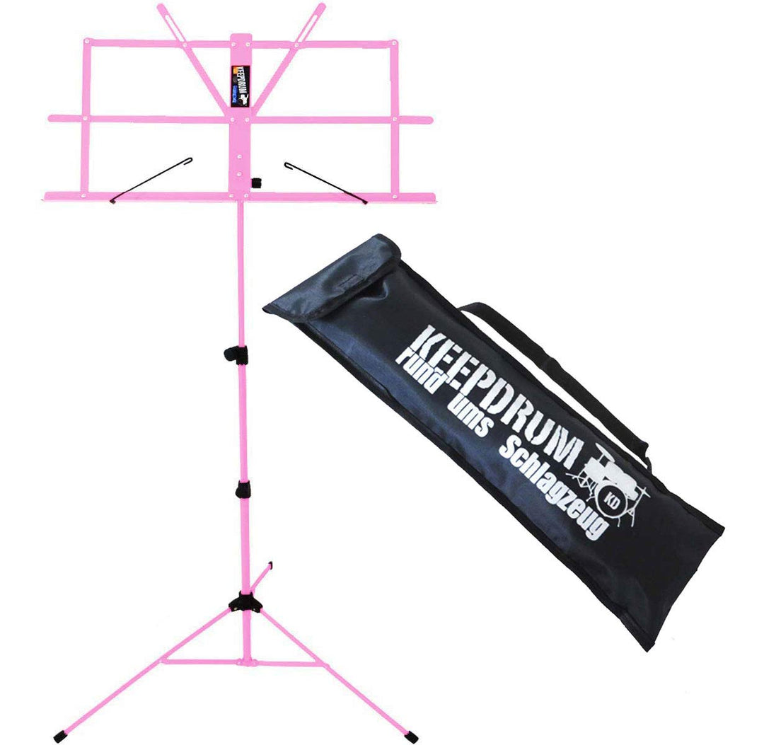 keepdrum MUS2 PK Notenstaender Notenpult Pink Rosa einfacher Aufbau kindgerecht + keepdrum Tragetasc
