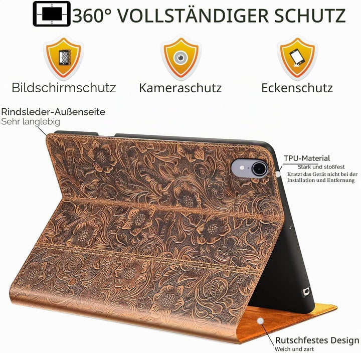 Gexmil Case for iPad 10th Generation 2022, iPad 10.9 Inch Case,Genuine Leather,Made from Real Leathe