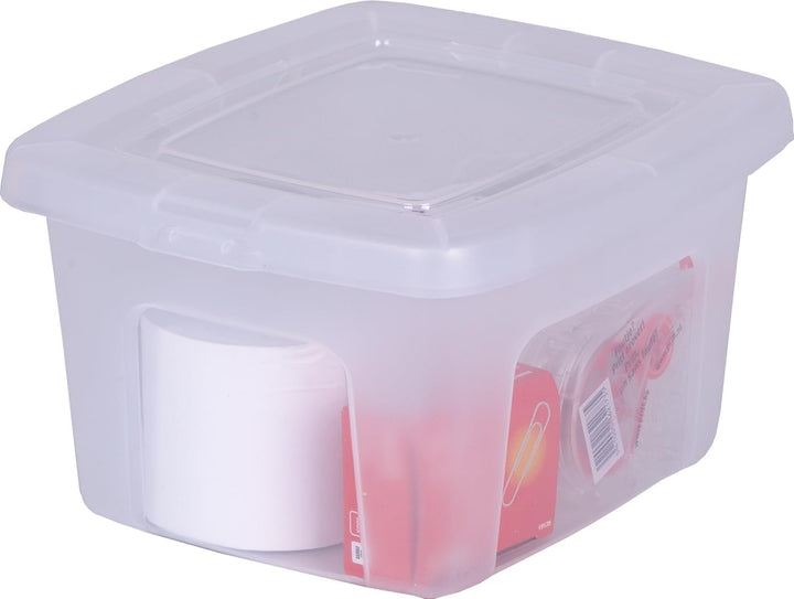 Iris Ohyama, Aufbewahrungsbox aus Kunststoff, 2L, 10er-Set, MCB-2, Transparent, Stapelbar - L19 x T1