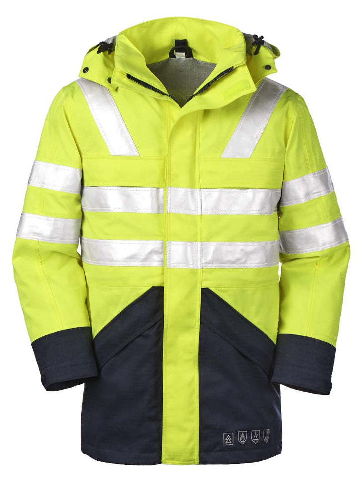 4Protect Multinorm Warnschutzjacke "Edmonton", 1 Stück, M, leuchtgelb / marineblau, 3510-M Leuchtgel