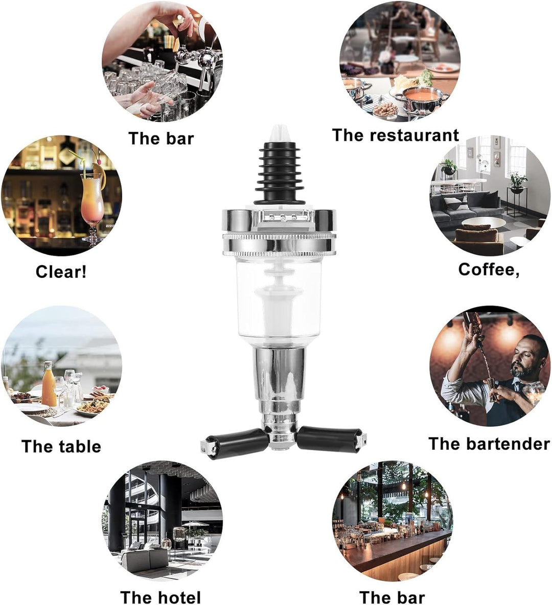2 StüCke 45Ml/ 1.5Oz Bar Butler Wand DüSe Shot Dispenser für Drehbaren Liquor Flaschen Halter