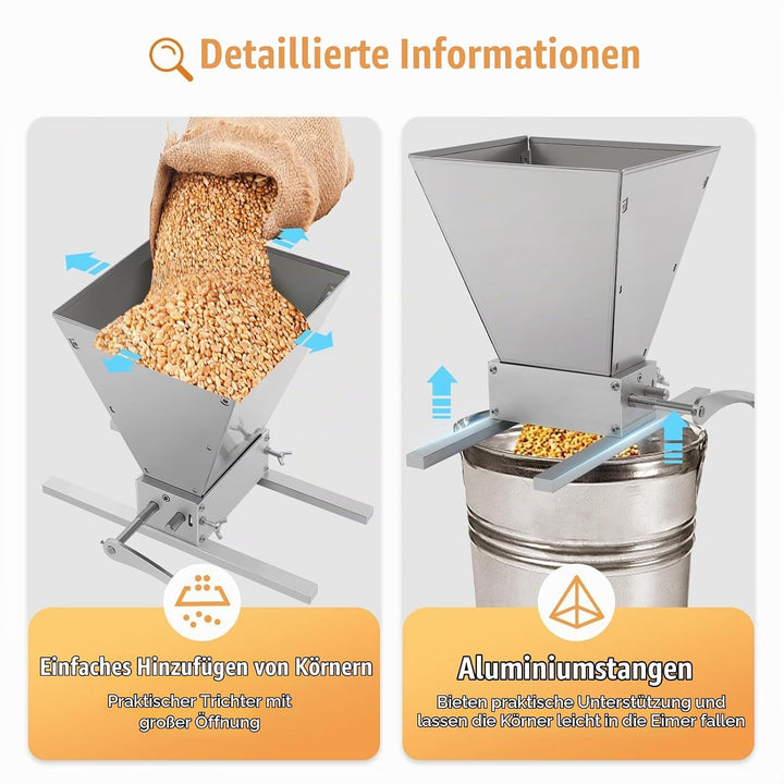 MINRS 4L Manuelle Getreidemühle Malzmühle Schrotmühle Barley Manuelle Verstellbare Getreidemühle Ede