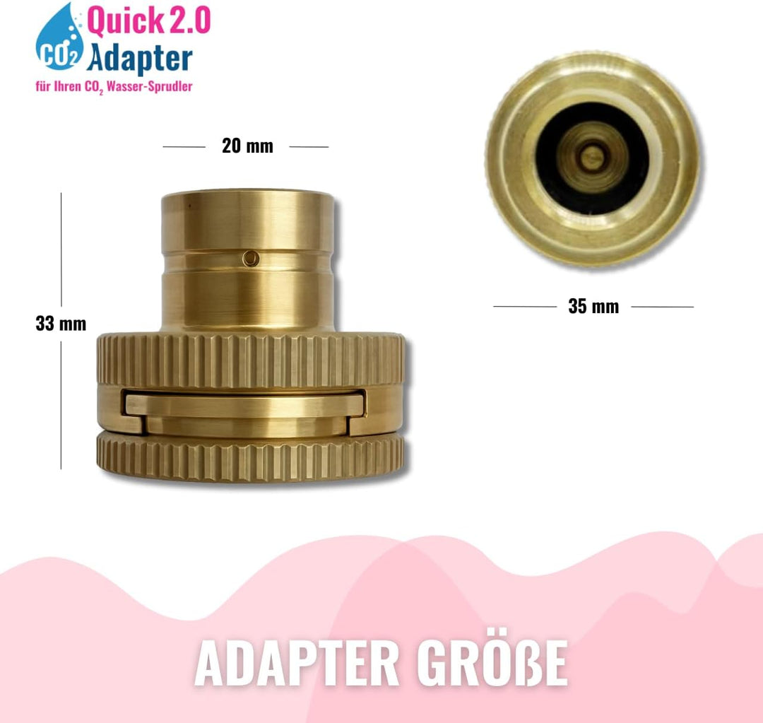 Quick-Adapter 2.0 für CO2 Wassersprudler - KEIN Umbau nötig - kompatibel mit gängigen Sprudlern DUO,