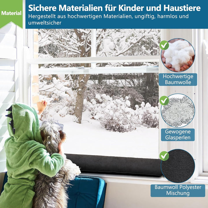 HooTown Zugluftstopper für türen, 92cm Schwerer Zugluftstopper tür Zugluftstopper Windstopper Türluf