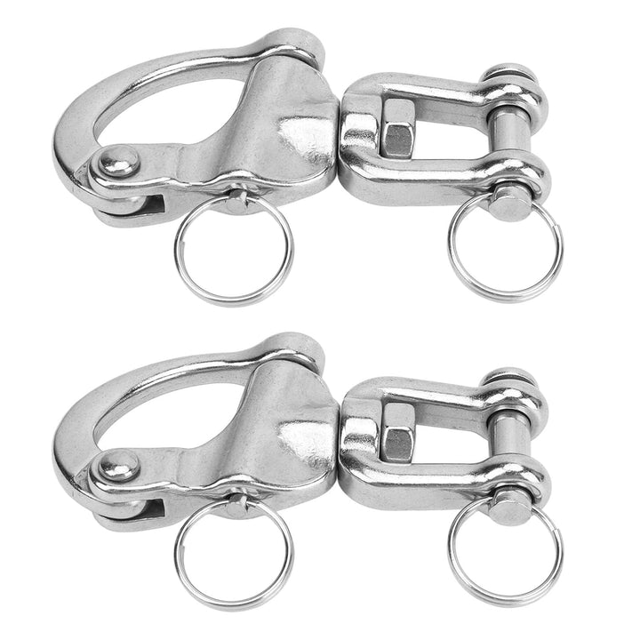 Schwenk Schnappschäkel, 2 Stück Schäkel Edelstahl, Heavy Duty Snap Schäkel Quick Release Marine Swiv