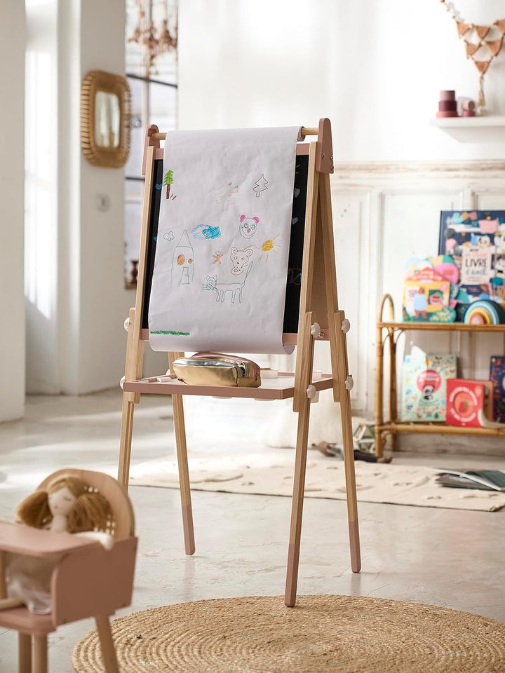 VERTBAUDET 3-in-1 Tafel mit Mal-Zubehör FSC® rosa ONE SIZE