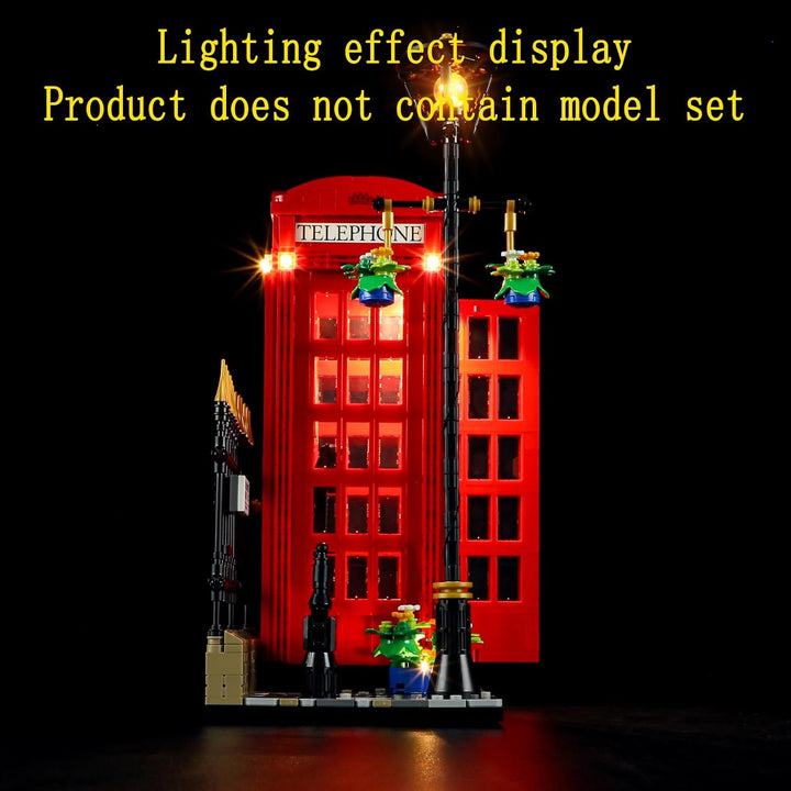 GEAMENT LED Licht-Set Kompatibel mit Lego Rote Londoner Telefonzelle (Red London Telephone Box) - Be