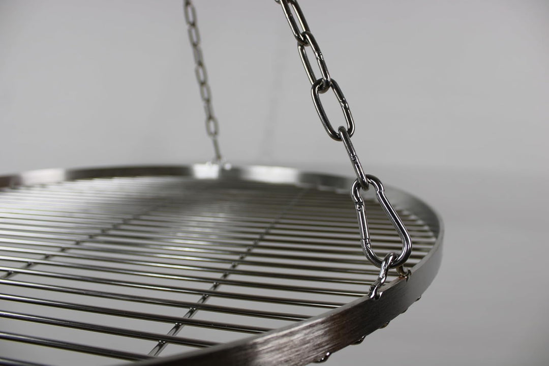 60cm Edelstahl Grillrost Mit Kette Ø4, Schwenkgrill, BBQ, Camping, Outdoor Grillzubehör 60 cm, 60 cm