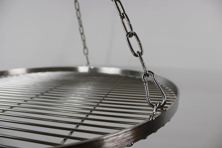 60cm Edelstahl Grillrost Mit Kette Ø4, Schwenkgrill, BBQ, Camping, Outdoor Grillzubehör 60 cm, 60 cm