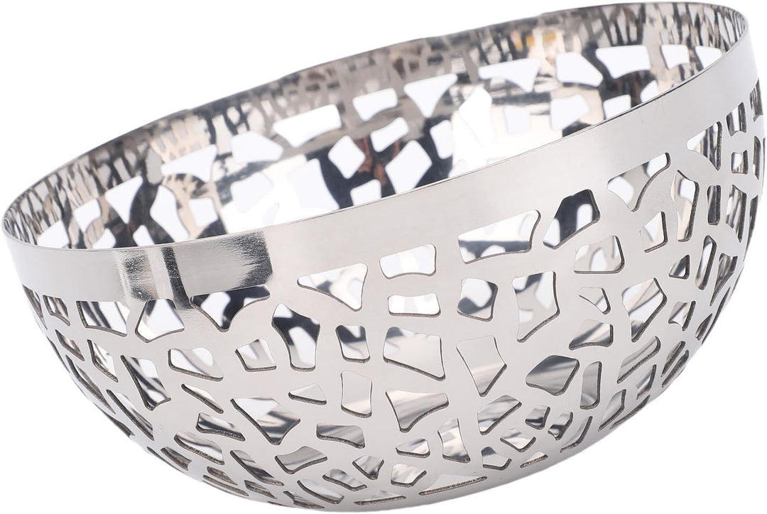 Obstschale aus Edelstahl, Hohler Obstkorb, Moderner Dekorativer Obst- und Gemüsehalter aus Metall, P