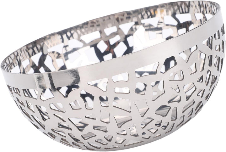 Obstschale aus Edelstahl, Hohler Obstkorb, Moderner Dekorativer Obst- und Gemüsehalter aus Metall, P