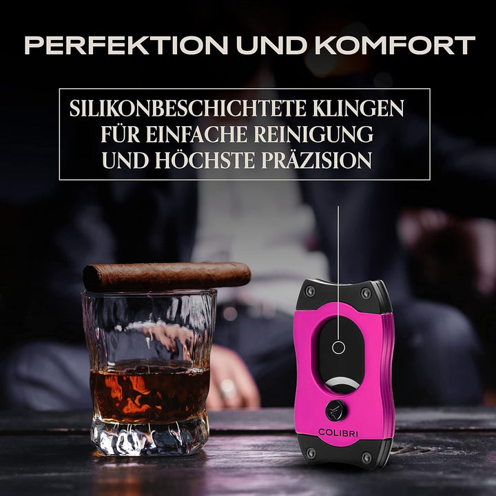 Colibri S-Cut Zigarrenschneider - Klassischer Gerader Schnitt - Bis zu 66 Ringmass Zigarren - Ergono