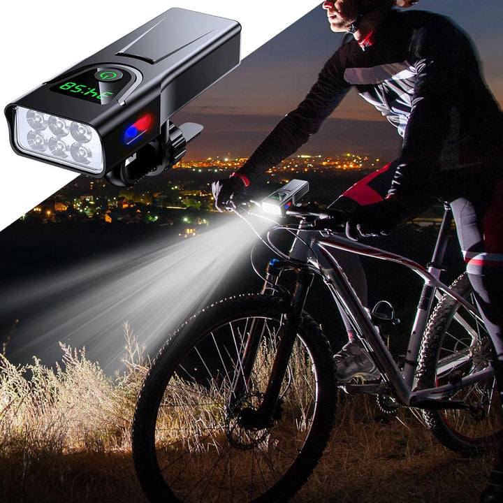 Fahrradlicht, wiederaufladbar, wasserdicht, hell, mit 5 Modi, Vorderlicht, 1000 Lumen und Akku mit 5