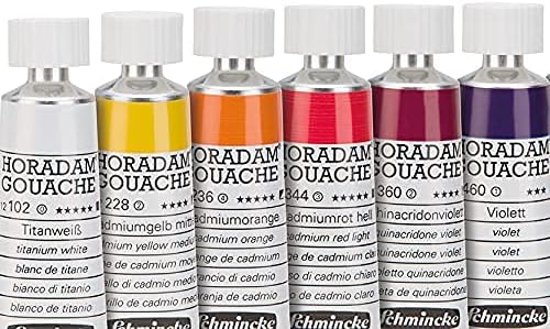 Schmincke - HORADAM Gouache, 10 x 15 ml-Tuben, 72 701 097, 10 feinste Gouache-Farbtöne im Metallkast