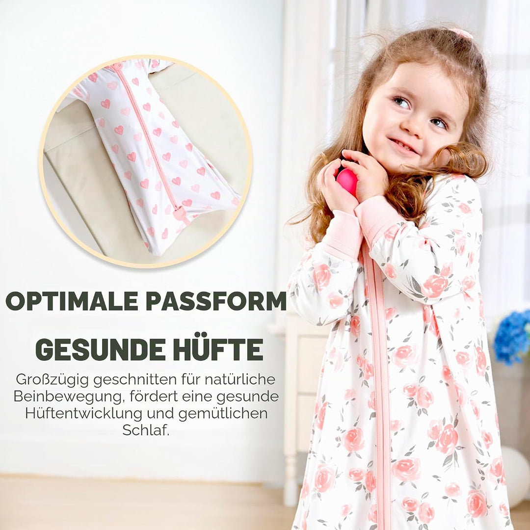 Mama Cheetah Baby Schlafsack, Bio-Baumwolle, Tragbare Babydecke, Schlafsack mit 2-Wege-Reissverschlu