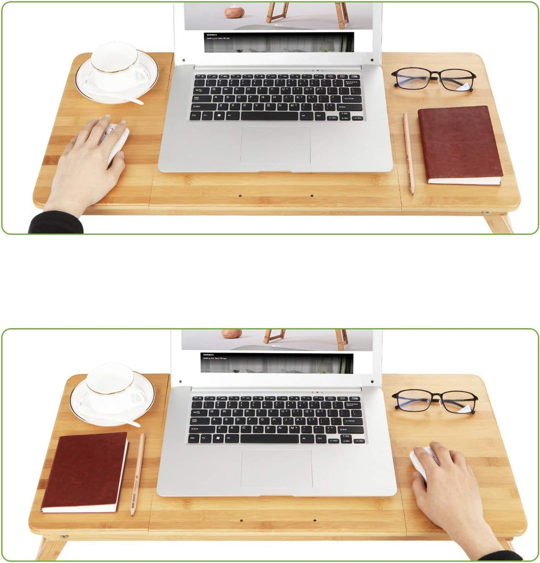 SONGMICS Laptoptisch, klappbarer und höhenverstellbarer Notebooktisch, mit Lüftungslöchern, für Link