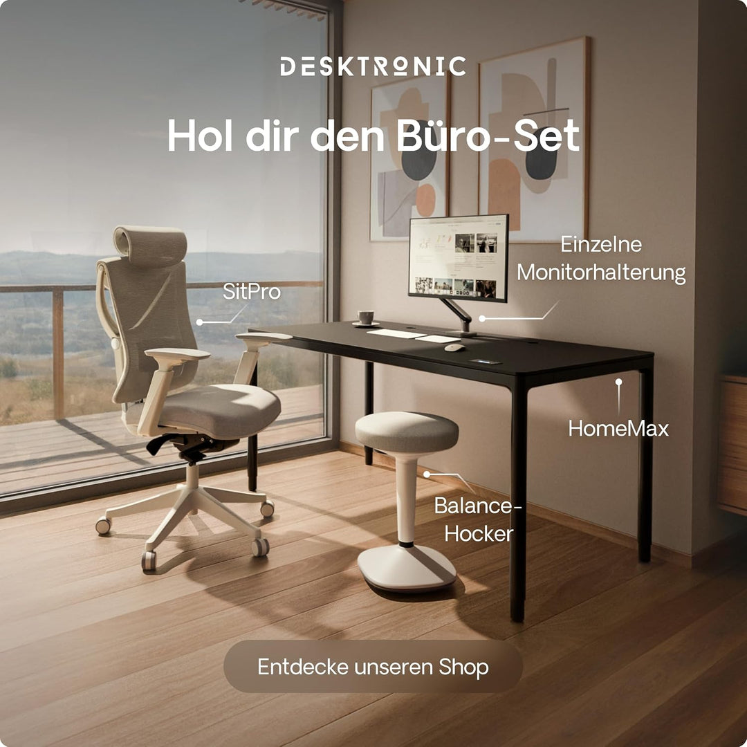 Desktronic Ergonomischer Stehhocker höhenverstellbar (57–82 cm) – Wackelhocker 37 cm Durchmesser, 36
