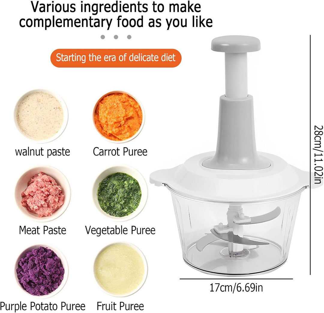 Manual Food Chopper, Regerly 1 Stück 1.5L Manuelle Zerkleinerer Zwiebelschneider Multizerkleinerer P