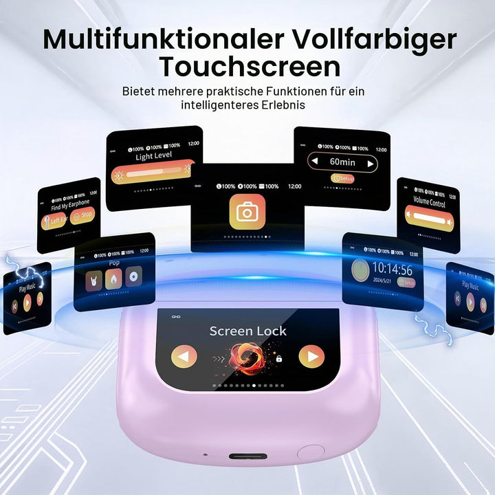 Touchscreen Bluetooth Kopfhörer, 2026 In Ear Kopfhörer Kabellos Bluetooth 5.4 mit ENC Noise Cancelli