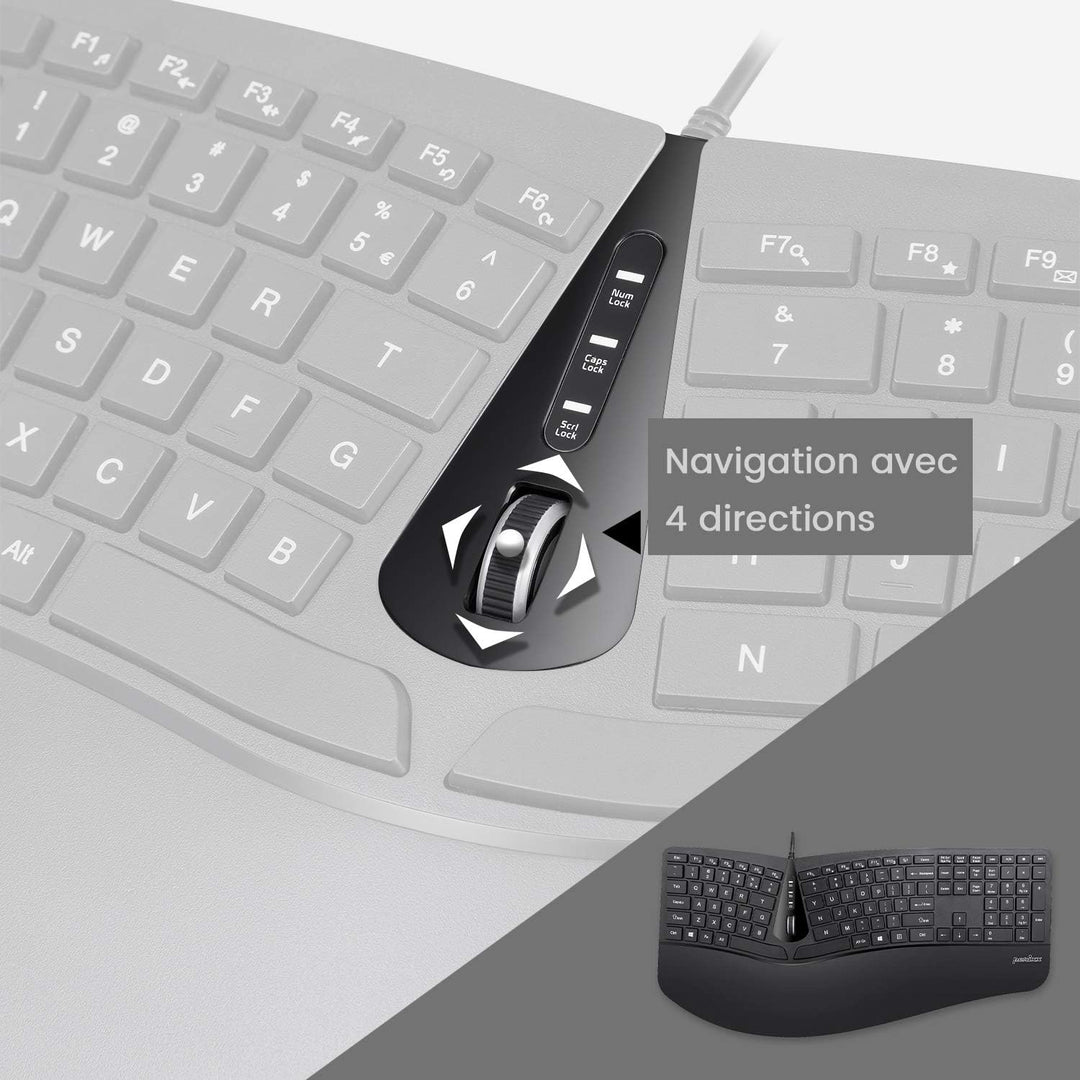Perixx Periduo-505, ergonomisch, Tastatur und Maus, kabelgebunden, USB, für Windows – Vertikale Maus