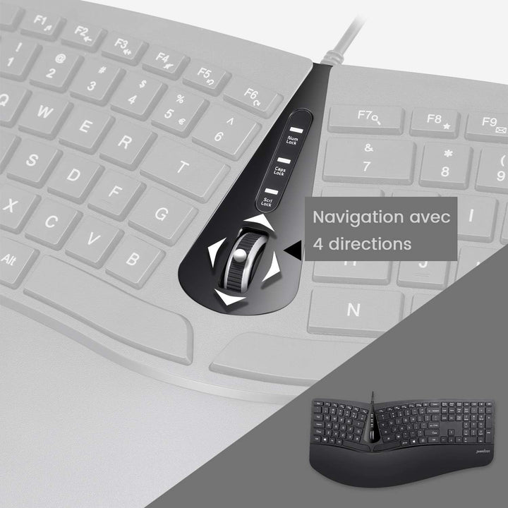 Perixx Periduo-505, ergonomisch, Tastatur und Maus, kabelgebunden, USB, für Windows – Vertikale Maus