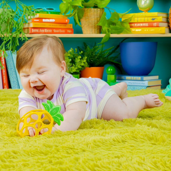 Bright Starts Oball Easy Grasp Ananas Beiring Spielzeug, Hold My Own Kollektion, BPA-frei, Unisex, N
