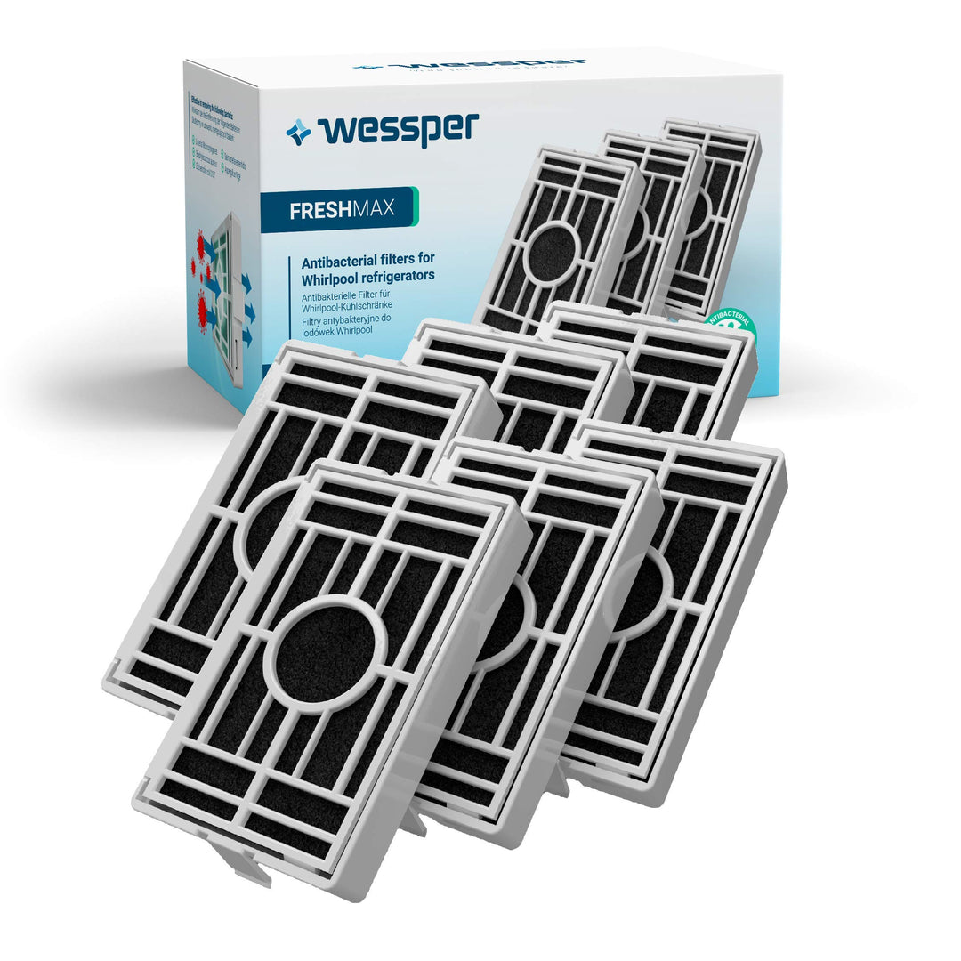 Wessper 6er Pack Antibakterieller Hygiene Luftfilter für Bauknecht Whirlpool Side-by-Side Kühlschran
