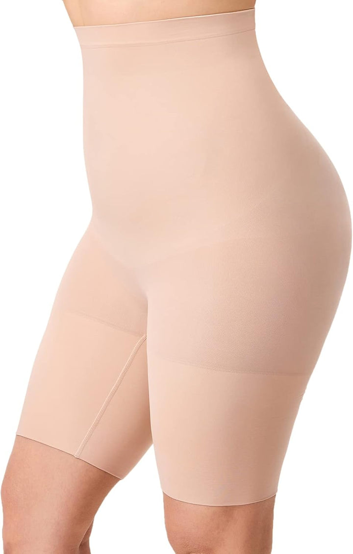 DELIMIRA Damen Miederhose mit Bein Miederpants Hohe Taille Bauch Weg Formender 40 Beige, 40 Beige
