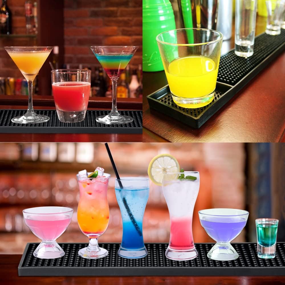 Noverlife 2 x Gummi-Barmatten, rutschfeste Bar-Service-Auslaufmatte, Bar-Tischmatte, Restaurant, Küc