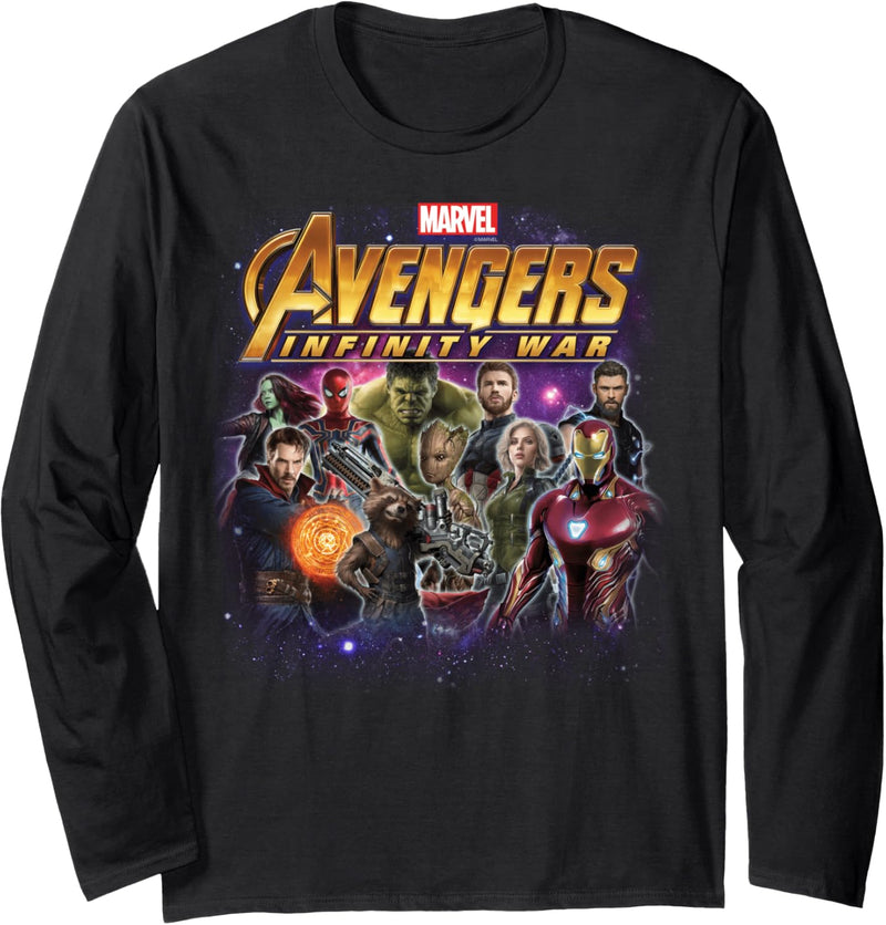 Marvel Avengers: Infinity War Group Shot Portrait Logo Langarmshirt