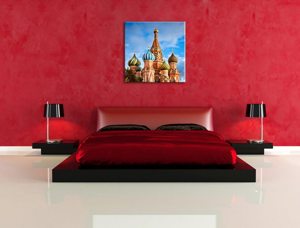 Pixxprint St. Basilius Kathedrale in Moskau, Format: 70x70 auf Leinwand, 70x70