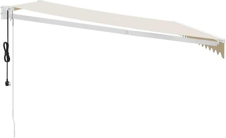 vidaXL Elektrische Markise mit Kurbel Creme 4x3 m 4 x 3 m Creme und Weiss, 4 x 3 m Creme und Weiss