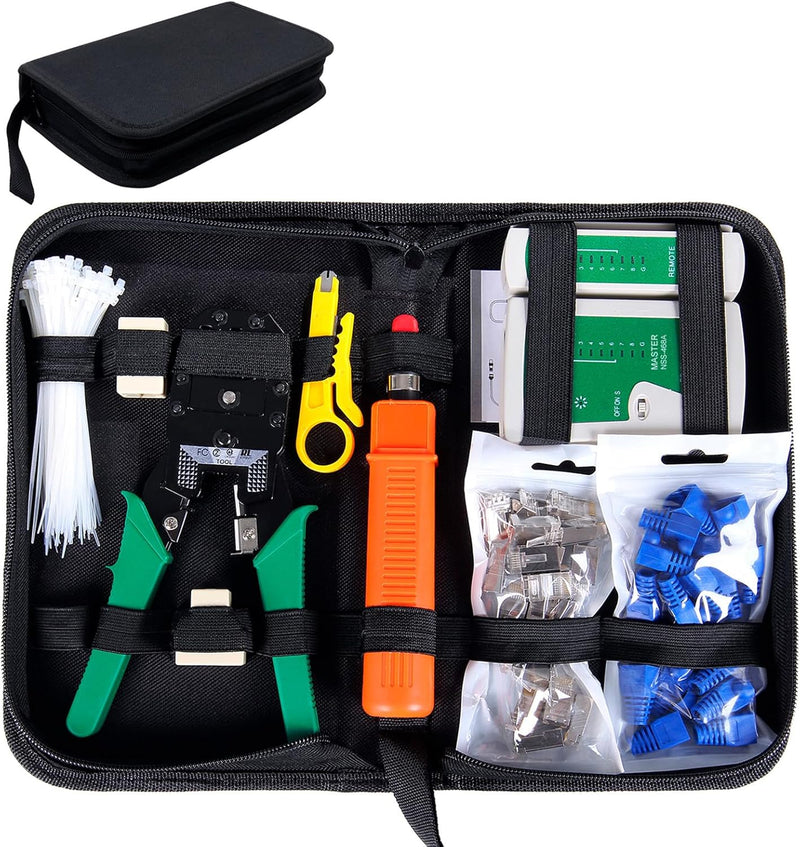 SGILE 9 in 1 Netzwerk Werkzeug Set Reparaturwerkzeuge, Netzwerk Kabeltester Kit, Patchkabel Tester,