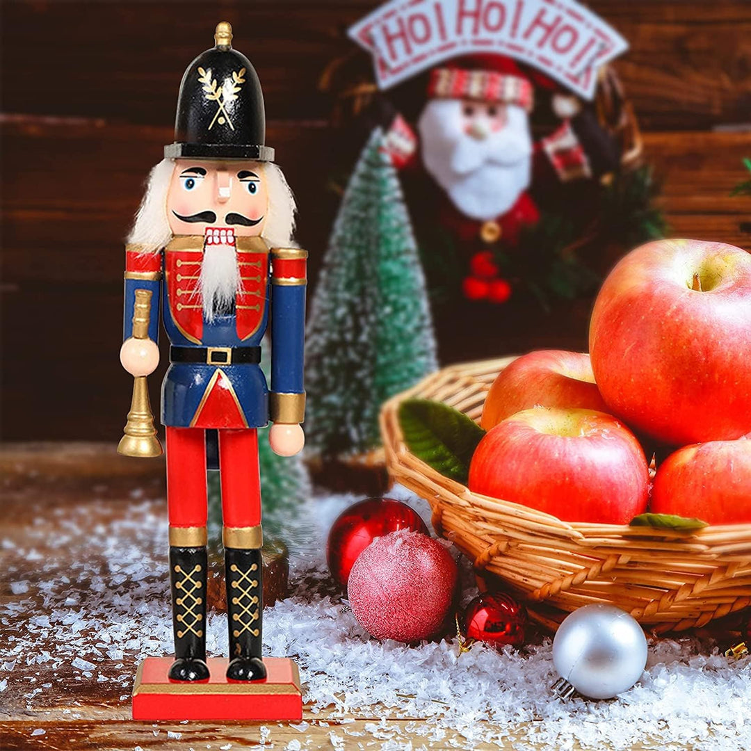 KAHEIGN 2Pcs Nussknacker Figuren Holz Nussknacker Soldaten, 30cm Traditionelle Weihnachten Nussknack