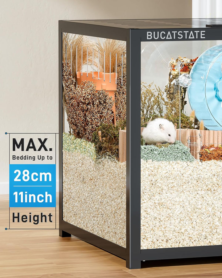 BUCATSTATE Hamsterkäfig 3,0: Metall Rattenkäfig Kleintierkäfig Gross Stapelbar mit Einfacher Montage