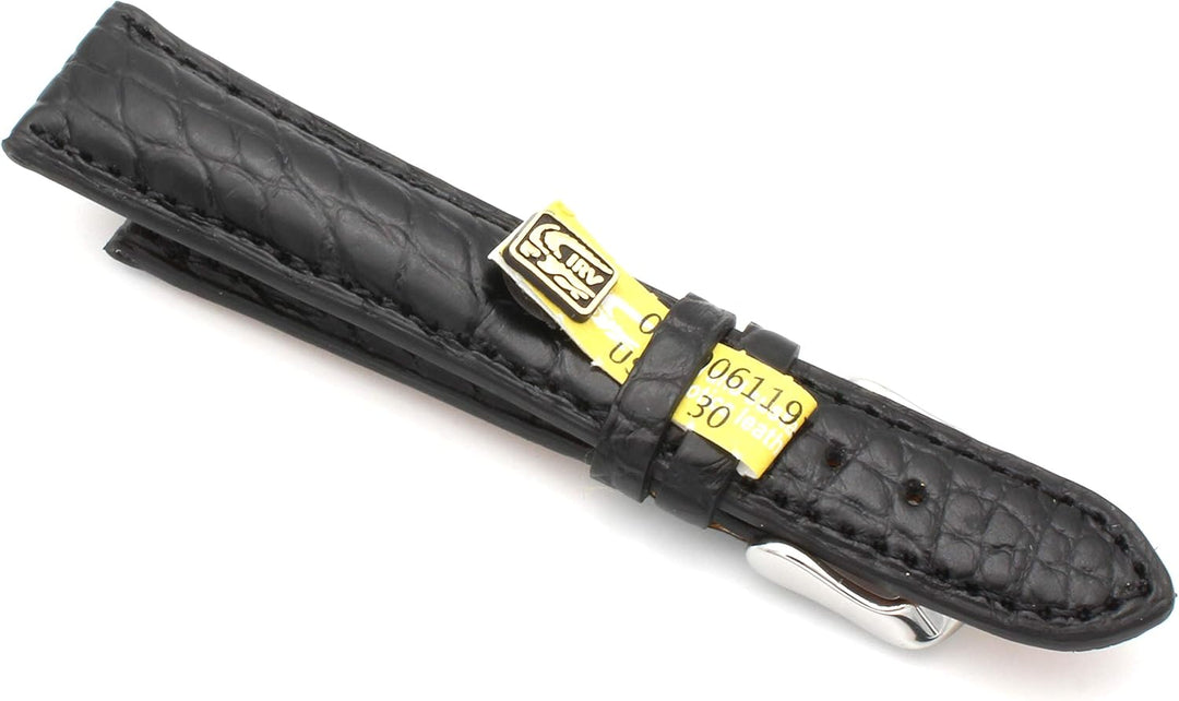 18mm XS Damenlänge Echt Alligator Vintage hangemacht in Deutschland Uhrenarmband in Schwarz