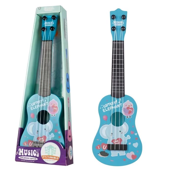 42cm Kindergitarre Mit 4 verstellbaren Saiten Ukulele Gitarre Spielzeug für Kleinkinder Anfänger Jun
