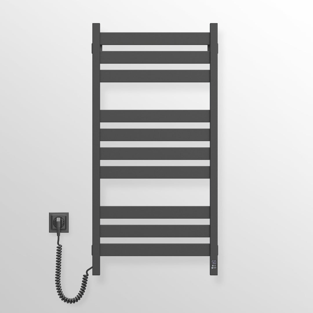 Elektrischer Handtuchhalter Black Largo 500x1000 mit Sensor Links - Modernes Design in Schwarz, Elek