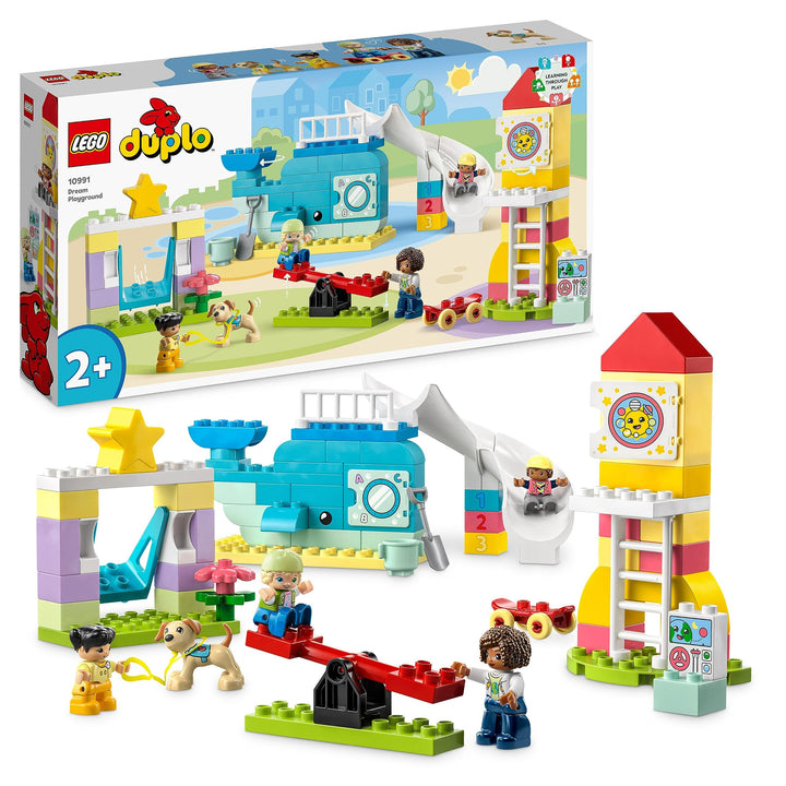 LEGO DUPLO Traumspielplatz Set, Konstruktionsspielzeug für Kinder ab 2 Jahren mit Wal- und Raketenge