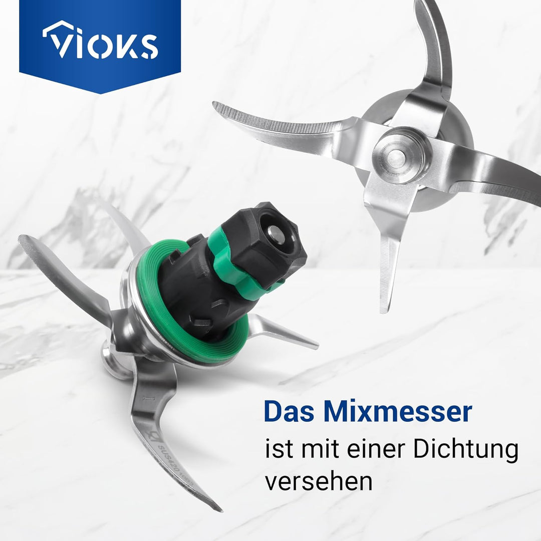 VIOKS Messer Ersatz für Vоrwerk Thermоmix Messer TM6 - Ersatzmesser aus Edelstahl SUS420 Zubehör für
