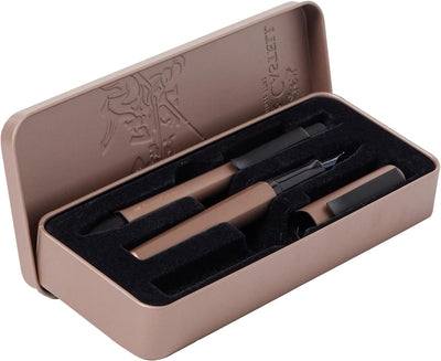 Faber-Castell 140589 - Geschenkset Hexo Bronze, mit Füller M und Drehkugelschreiber B, Geschenkset H