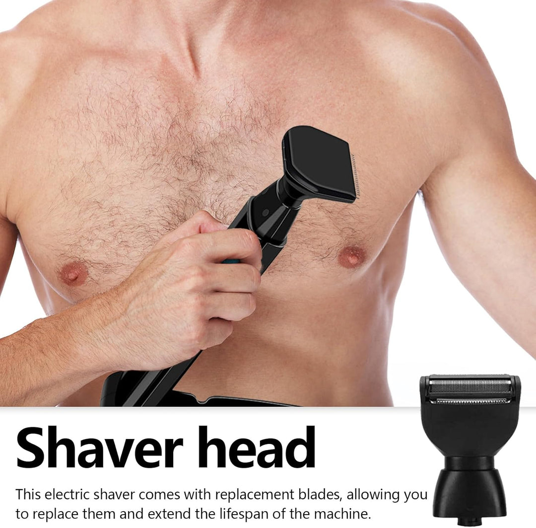 Rückenhaarrasierer, Rückenrasierer Herren mit 2 Scherkopf Faltbar Rücken Rasierer Mann Rückenhaare E