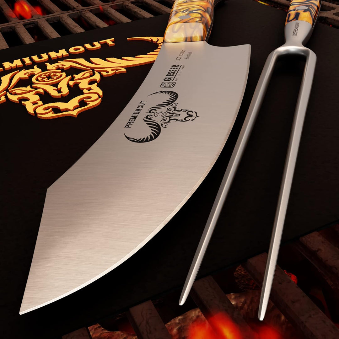 GIESSER seit 1776 - Made in Germany - PremiumCut, Spicy Orange, Tranchier Set 2 teilig, Kochmesser 2