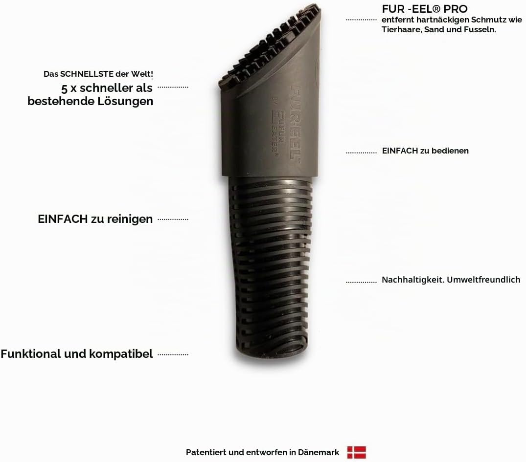 FUR-EEL Combo 1 | 1 x Fang, 1 x PRO, 1 Adapter | Professioneller Staubsaugeraufsatz zum Reinigen von
