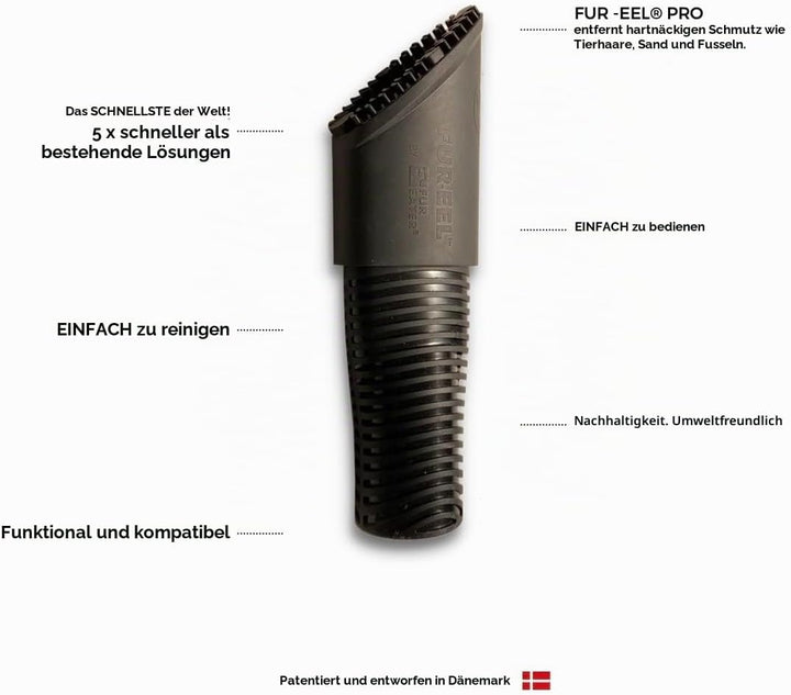 FUR-EEL Combo 1 | 1 x Fang, 1 x PRO, 1 Adapter | Professioneller Staubsaugeraufsatz zum Reinigen von