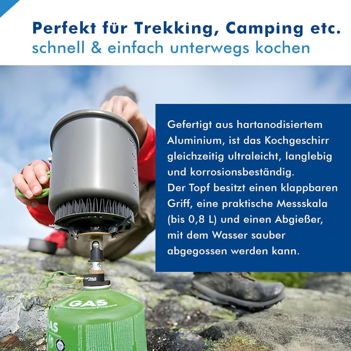 Optimus Terra Weekend HE Kochset 0.95 L, grau, schwarz