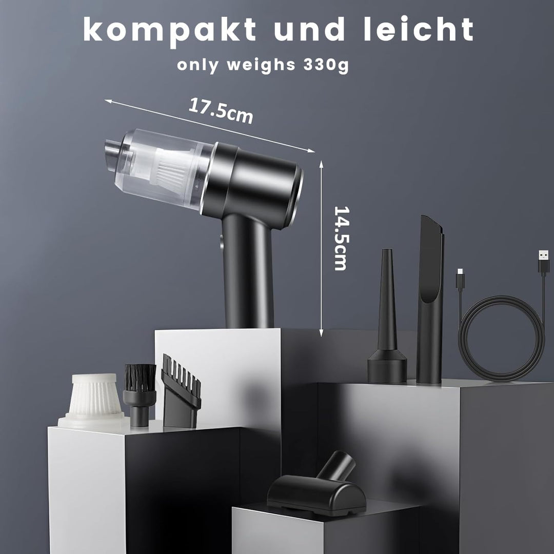 GKEAPZA Handstaubsauger, kabellos, Mini-Autoreiniger, 15000 PA, leichter Staubsauger & Gebläse, Stau