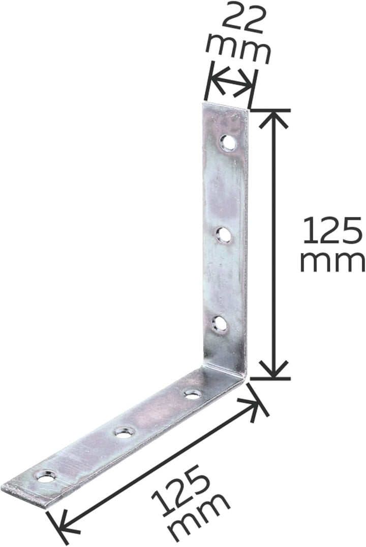 Stuhlwinkel, 125 x 125 x 22 mm / 40 Stk., Oberflaeche: galvanisch gelb verzinkt, 125 x 125 x 22 mm /