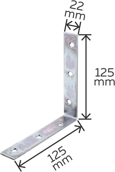 Stuhlwinkel, 125 x 125 x 22 mm / 40 Stk., Oberflaeche: galvanisch gelb verzinkt, 125 x 125 x 22 mm /